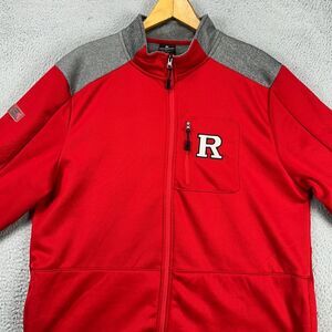 Rutgers Scarlet Knights Full Zip Jacket Adult XL Red Grey Athletic Men Colosseum